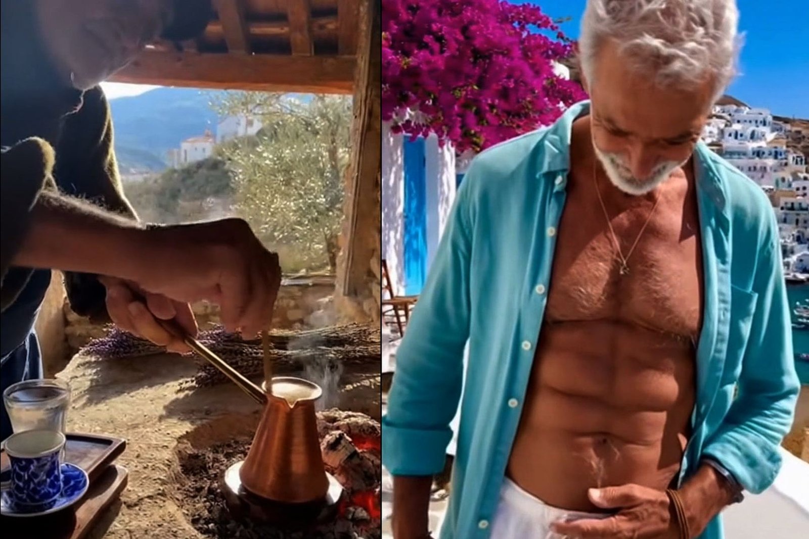 Active man by the coast